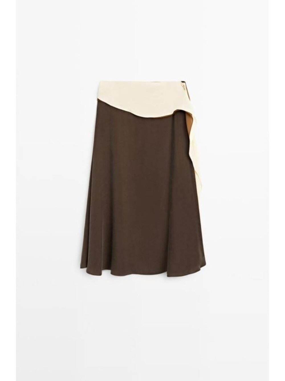 ZARA CONTRAST RUFFLE MIDI SKIRT 5205/509/700